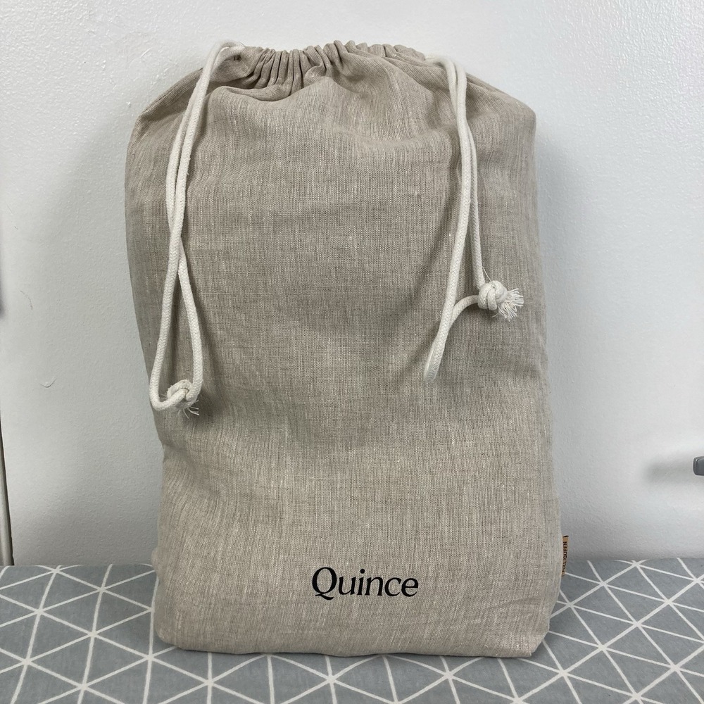 Quince European Linen Chambray Duvet Cover Set with 2 Shams Full/Queen Natural - Picture 6 of 7